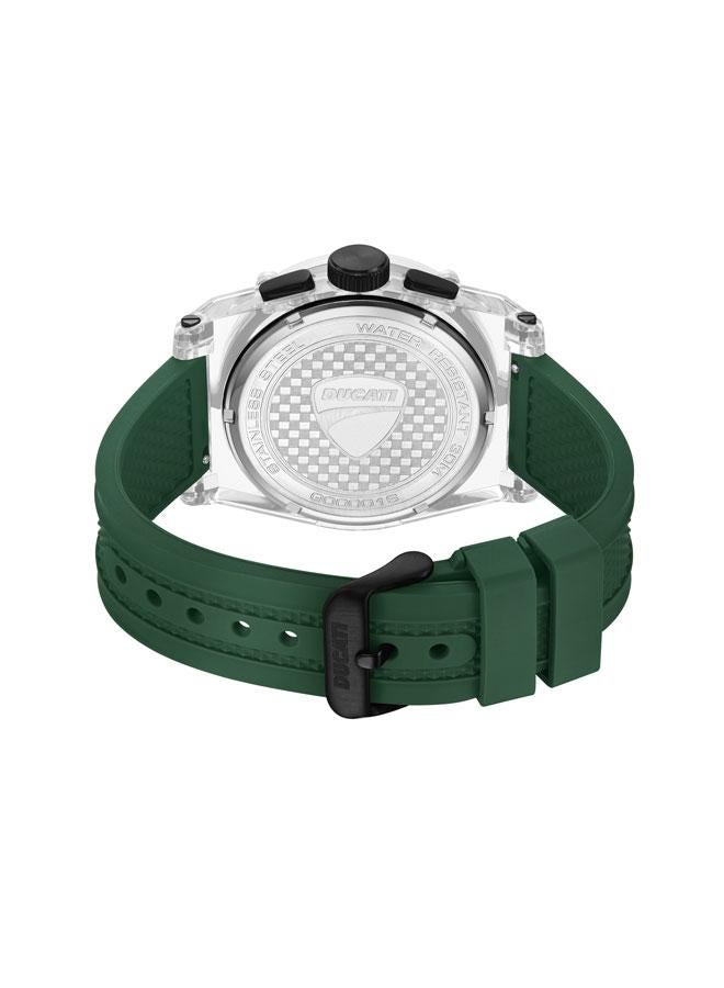Ducati DT010 Green Dial Green Silicone Strap Chronograph Watch for Men - 56mm - Image 3