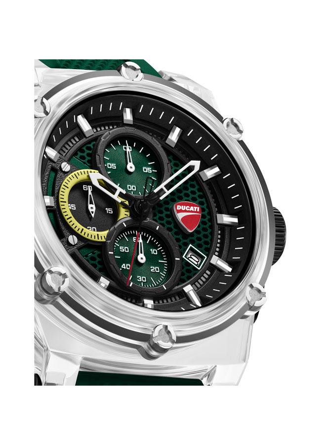 Ducati DT010 Green Dial Green Silicone Strap Chronograph Watch for Men - 56mm - Image 4