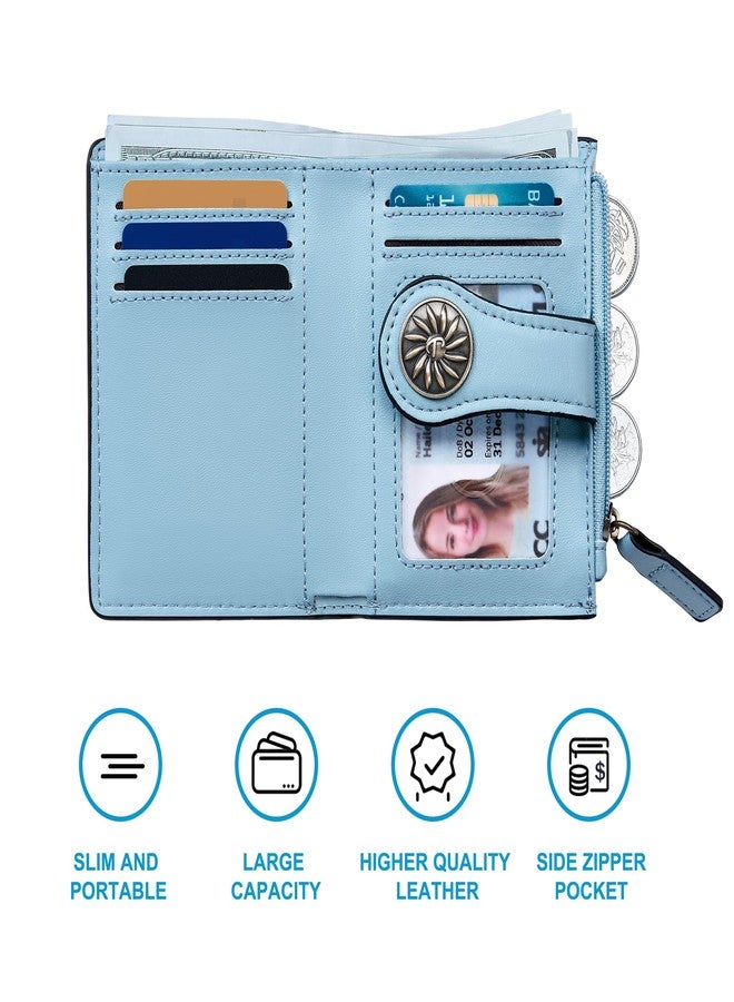 Tipmile Small Wallet Women Bifold RFID Blocking Card Holder Leather Wallets with Zipper Coin Pocket, Classic Floral, Casual - Image 4