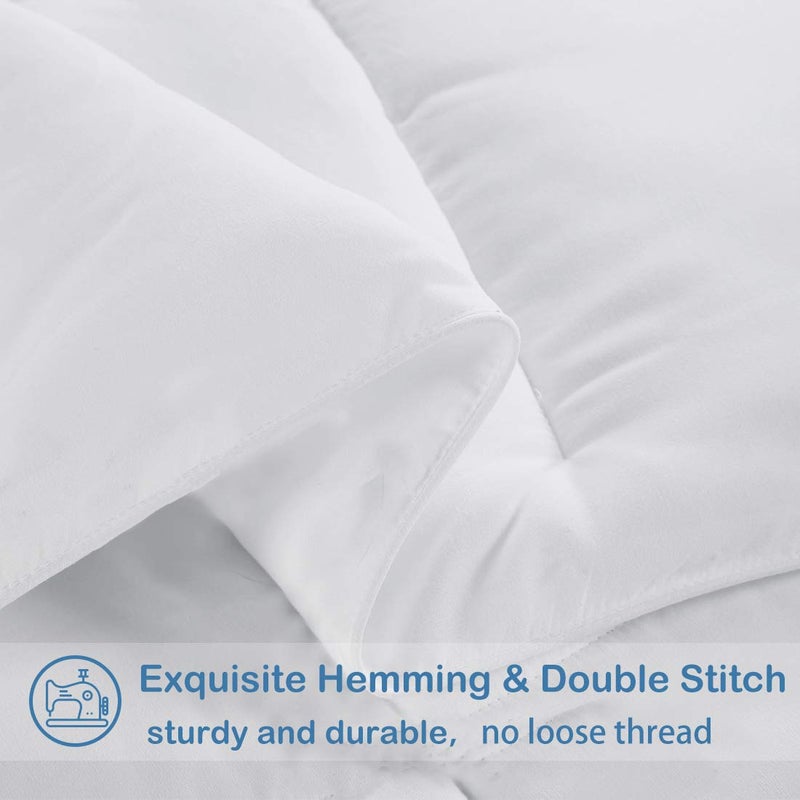 EASELAND Oversized King Down Alternative Comforter - Quilted Duvet Insert for All Seasons, Soft Lightweight with Corner Tabs, Summer Winter Warm Bedding, White 98x116 Inches - Image 5