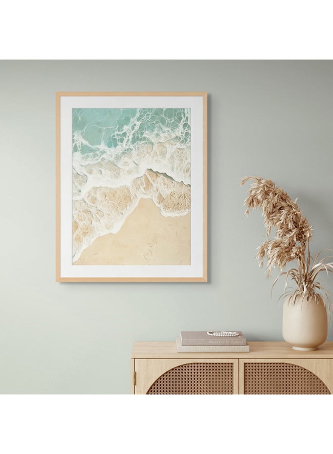 Art Decor Framed Fine Art of Ocean Beach Waves Portrait Pastel Aesthetic Coastal Print with Matt Board Wall Décor for Living Room Bedroom Home Office Hotel Gifting - Image 3