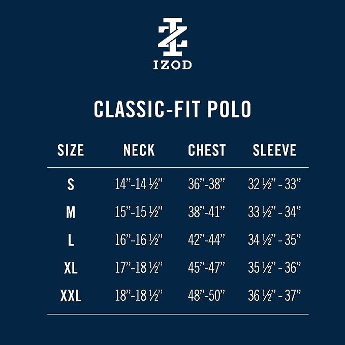 IZOD Men's Regular Fit Advantage Performance Short Sleeve Solid Polo, Peacoat, Small - Image 2