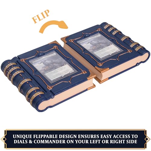 lynx MTG Commander EDH Command Zone/Tray for Magic The Gathering -with Damage, Cast & Life Counters. Storage for Dice & Card Tokens Inside (This is Not A Commander Deck Box!) - MTG Accessories Gift (Blue) - Image 4