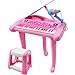 Dollox Keyboard Piano for Kids 37Key Toddler Piano Musical Instrument Toy Electric Keyboard for Girls 3 4 5 6 7 Years Old Birthday Gift Mini Music Toy with Stool Pink - Image 2