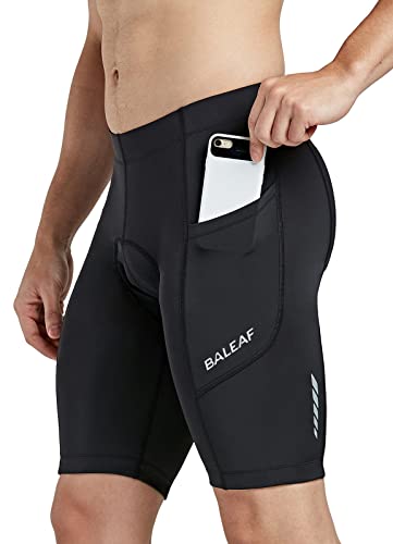 baleaf Men's Bike Shorts 3D Padded Cycling Road Biking Bicycle Riding Clothes Pockets UPF 50+ MTB Accessories Tights Black XL - Image 1