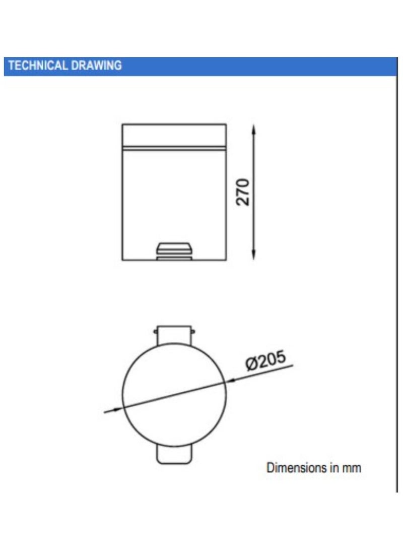 نوفر صندوق دواسة صحي مصنوع من الستانلس ستيل 5 لتر - Image 2