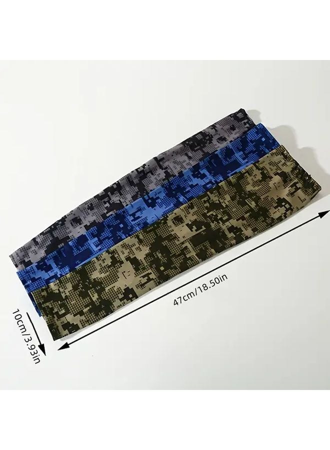 2pcs Blue Camouflage Sports Arm Sleeves Moisture Wicking Sun Protection - Image 5