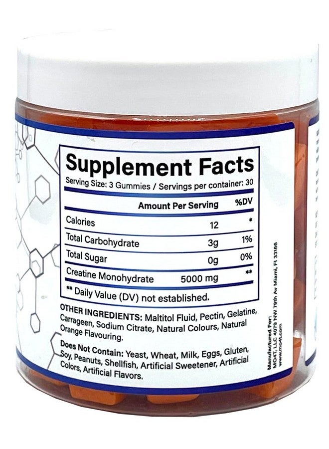 MOMOF4TRANSFORM MOMOF4TRANSFORM Creatine Monohydrate Gummies 5000 mg for Men & Women, Sugar Free Creatine Gummies- Sugar Free Creatine Gummies Orange Flavor - Gomitas de Creatina sin azucar.  - Image 4