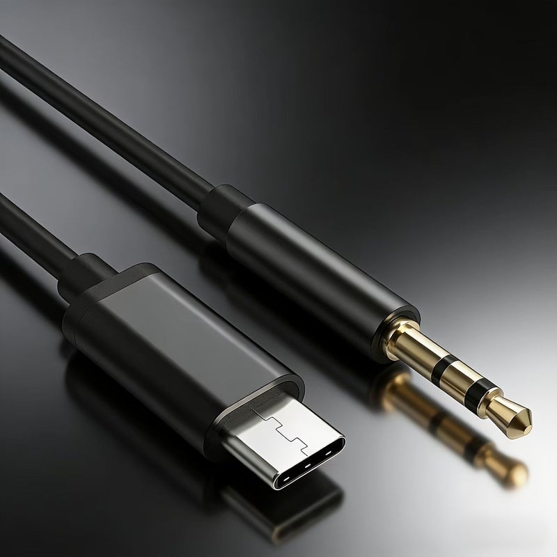 كابل USB-C إلى 3.5 ملم للصوت بطول 39.37 بوصة، لسماعات السيارة وبطاقة الصوت والبث المباشر - Image 3