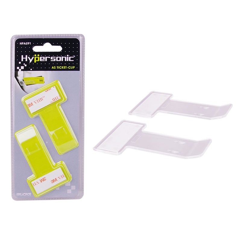 Hypersonic Car Windshield Parking Tickets Holder Transparent Auto Accessories Clip 2PCS - Image 1
