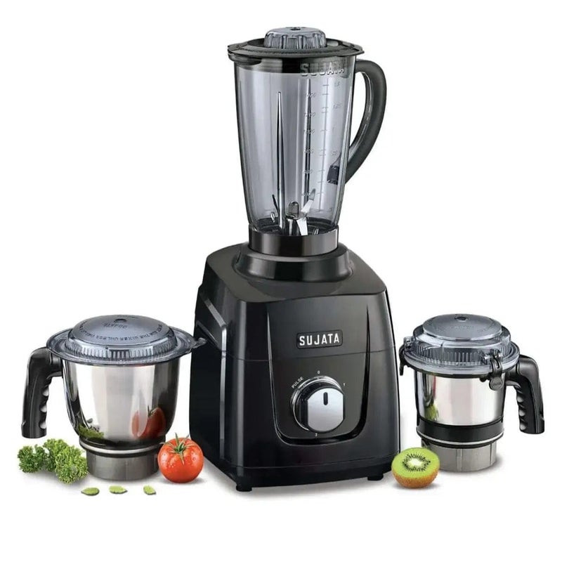 Sujata MG 01 The New Generation Mixer Grinder (3 Jars) ABS, Black, 1000 Watts - Image 1