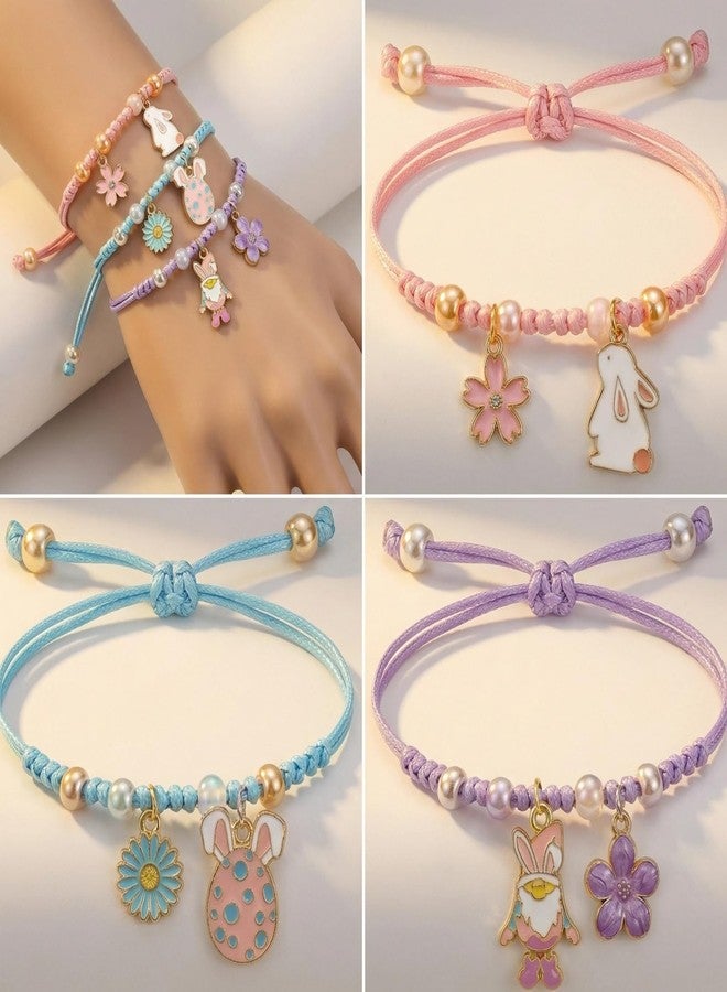 Krfapt Easter Basket Stuffers, 3 Pcs Adjustable Bunny Charm Bracelets with Card, Holiday Gifts for Girls Women Teens, Cute Bunny Jewelry & Basket Fillers - Image 5
