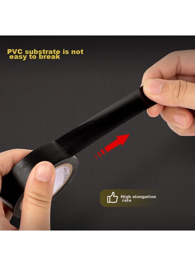 Deli Pvc Electrical Insulation Tape, Waterproof, Flame-retardant, Low Temperature Resistant, 18mm*18m*0.15mm, Black, 18 Meters, 10 Rolls, Jf411-bk - Image 3