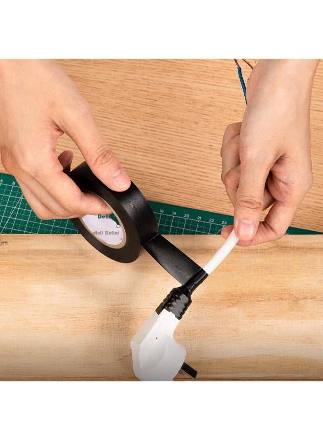 Deli Pvc Electrical Insulation Tape, Waterproof, Flame-retardant, Low Temperature Resistant, 18mm*18m*0.15mm, Black, 18 Meters, 10 Rolls, Jf411-bk - Image 2