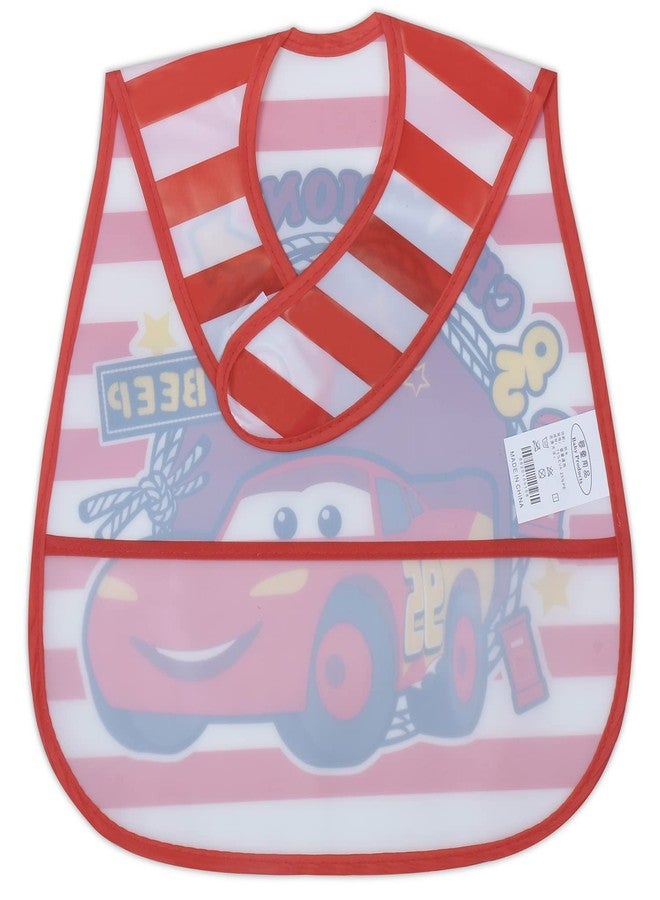 Pokory Baby Bibs for Feeding Kids Bib with Washable Nylon Material Size for 2 Months to 3 Years Adjustable Bib with Attractive Designs and Colours (Red car, Pack of 1) - Image 2