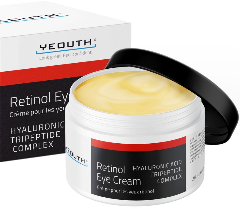 YEOUTH Retinol Eye Cream Anti Aging, Firming Under Eye Cream for Puffiness and Bags Under Eyes for Wrinkles and Dark Circles with Hyaluronic Acid and Tripeptides 2oz - Image 1