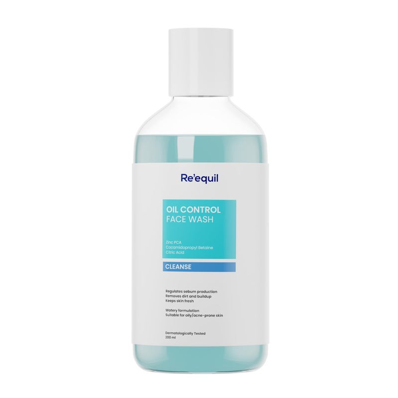 RE' EQUIL Oil Control Face Wash Soap Sulphate Free Face Wash with Zinc PCA Controls Excessive Oil Production For Oily Acne Prone Skin 200 ml