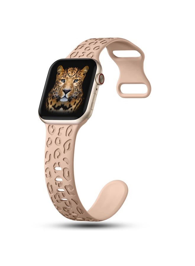 IKANFI 2Pack Leopard Engraved Bands Compatible with Apple Watch Band 41mm 40mm 38mm Women, Silicone Cheetah Sport Strap for iWatch Series SE 10 9 8 7 6 5 4 3 2 1,Ultra-BKMT-38 - Image 4