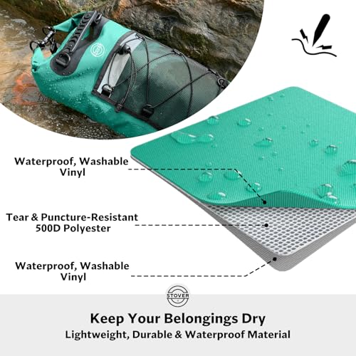 STOVER 5/10/25/30/40/55L Waterproof Dry Backpack & Phone Case- Large Floating Dry Bag for Kayaking, Travel, Hiking, Fishing, Camping, Motorcycles & Beach, Heavy-Duty Roll Top Men/Women (Teal) - Image 2