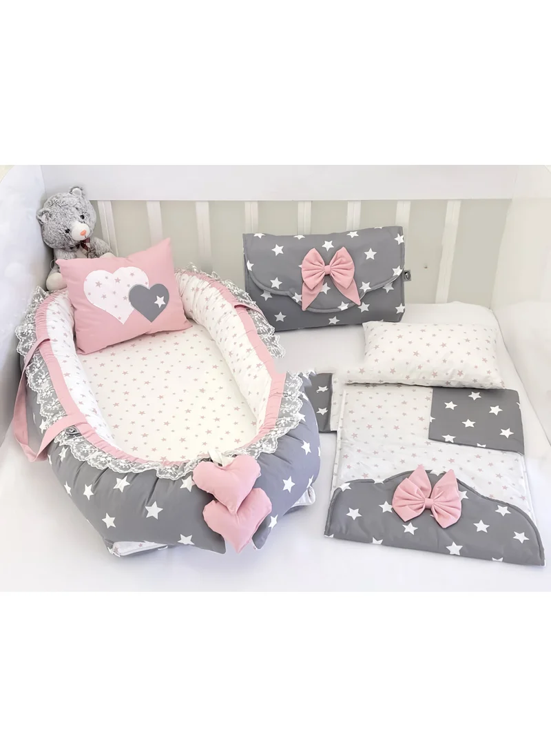 Ebabynest Big Star Series Dark Gray Powder Babynest Set with Opening Bottom