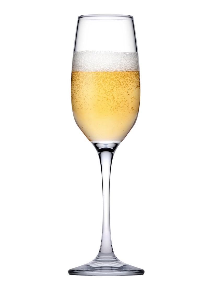 Pasabahce 6-Piece Amber Champagne Flute Set 200 ml Clear - Image 2