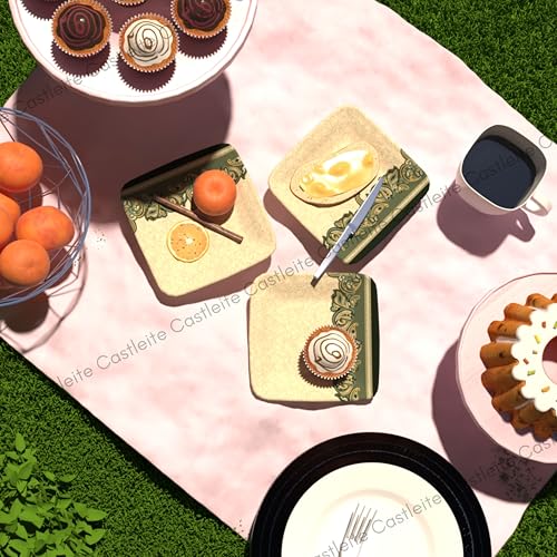 Castleite Bliss Melamine Quarter Plates Set of 6 - Size 7', Non Breakable, Square Designer Plate for Serving Snacks, Breakfast, Lunch or Dinner at Home, Kitchen, or Café, Stainless (Sandy Shores) - Image 4