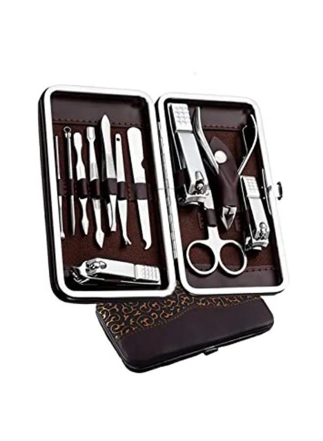 12-Piece Professional Manicure & Pedicure Kit – Stainless Steel Nail Care Set with Luxury Travel Case Complete Grooming Kit for Hands, Feet & Facial Care – Durable Tools with Portable PU Leather Case - Image 3