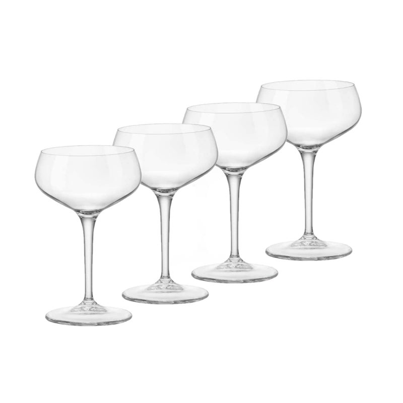 Bormioli Roccoglass Novecento Stemware Cocktail CoupeGift Box of 4 4 Count Pack of 1 Clear85 OUNCES