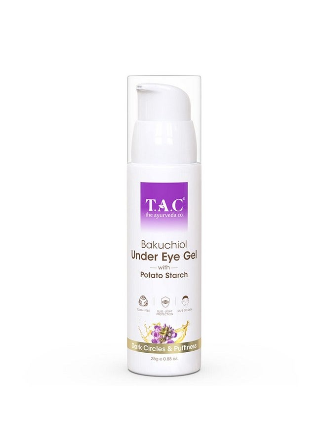 TAC - The Ayurveda Co. - Tac Bakuchiol Under Eye Gel Cream - Dark Circles Removal, Retinol Formula With Potato Starch - Wrinkle Lift, Anti-Ageing Solution For Men & Women, For Dry & Puffy Eyes - 25 - Image 1