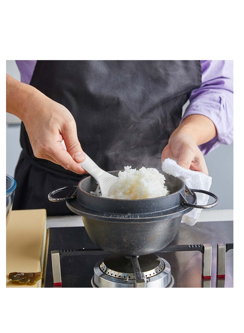 SYOSI 2 Pcs Rice Paddle Non-stick Standing Rice Serving Spoon Rice Potato Food Server Spatula Non Stick Stand-up Rice Scooper Kitchen Tools Cute Cooking Spoons Heat Resistant Cooker Scoop Paddle (White) - Image 4