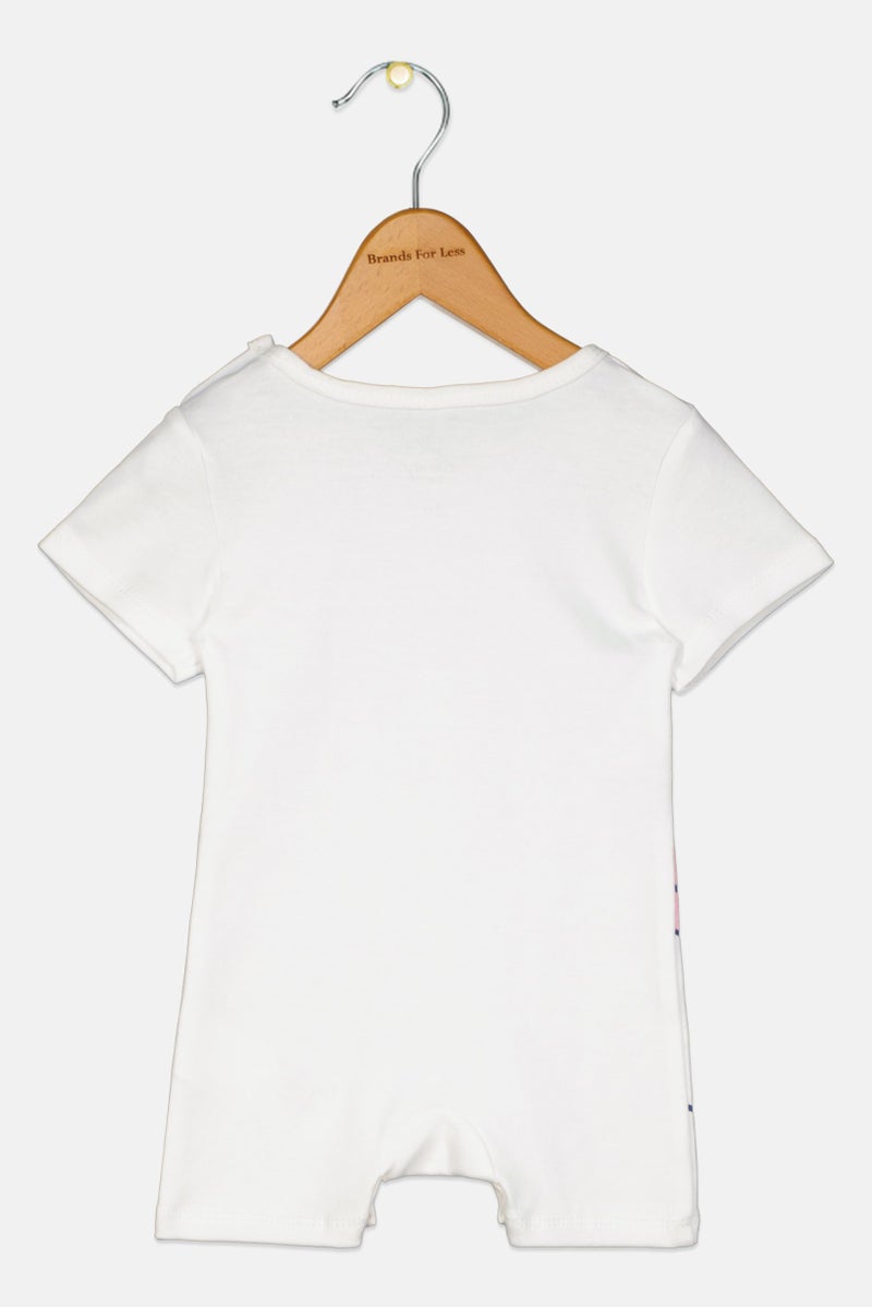 Disney Toddlers Boy Round  Neck Short Sleeve Graphic Print Rompers, White - Image 2