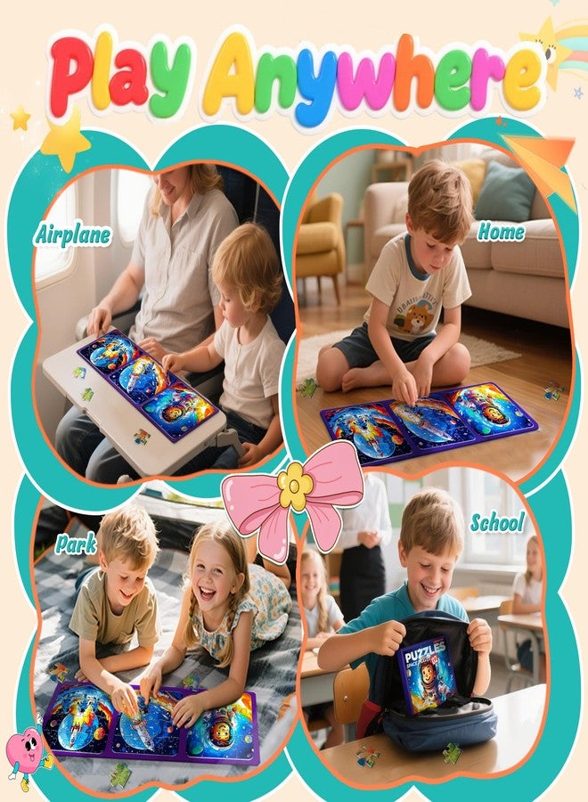 Flamax 3-in-1 Magnetic Puzzles for Toddlers 2-4, 12/16/20 Pieces Space Travel Magnet Puzzle Book, Magnet Puzzle for Kids, Magnetic Puzzles for Toddlers 3-5 - Image 3