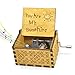 Sooye You are My Sunshine Music Box for Daughter Son Dad Mom, Unique for Kids Vintage Engraving Wooden Music Box - Image 2