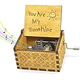 Sooye You are My Sunshine Music Box for Daughter Son Dad Mom, Unique for Kids Vintage Engraving Wooden Music Box - Image 1