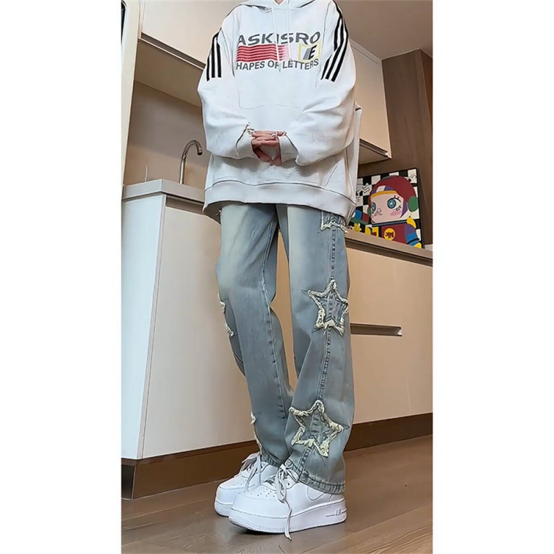 Unisex Classic Denim Jeans Loose Fit Daily Outdoor Wear - Image 3