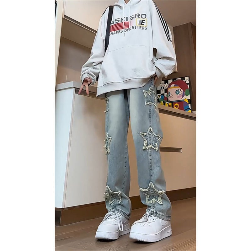 Unisex Classic Denim Jeans Loose Fit Daily Outdoor Wear - Image 1