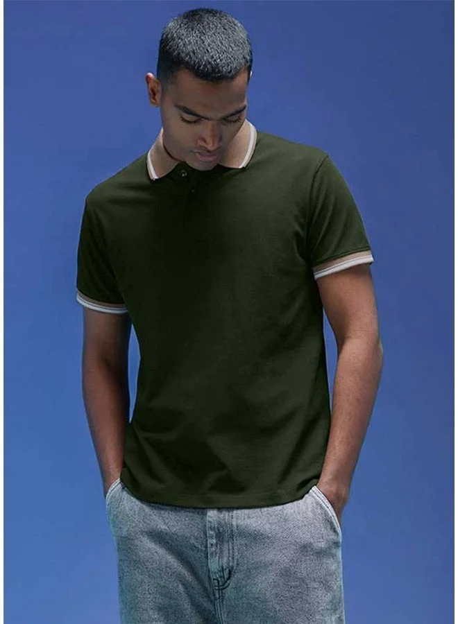 فيردو تيشيرت بولو قطن نقي بأكمام نصفية رجالي من فيردو