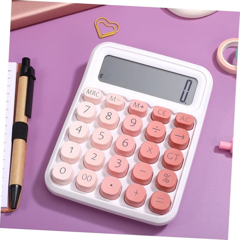 DOITOOL 3pcs Desk Calculator Large Display Cute Aesthetic Design Digits Mechanical Calculator for Home Office School Use for Students and Budget Management - Image 4