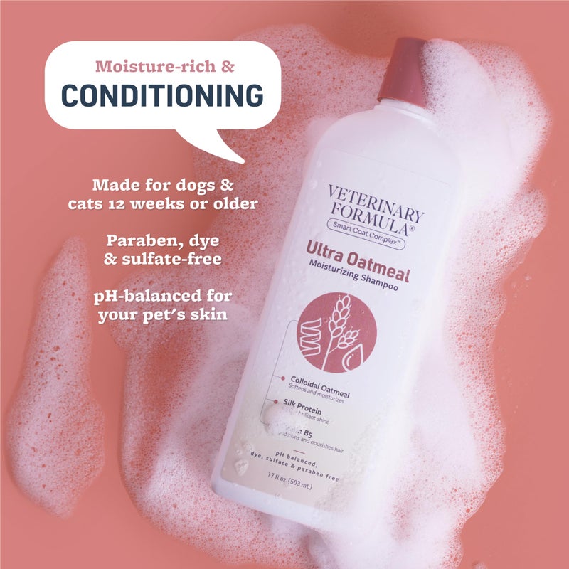 Veterinary Formula Smart Coat Complex Ultra Oatmeal Moisturizing Shampoo for Dogs, 17 Fl oz â€“ Moisture-Rich, Nourishing Shampoo â€“ Leaves Coat Clean, Soft, Silky, Shiny â€“ Long-Lasting Fragrance - Image 3