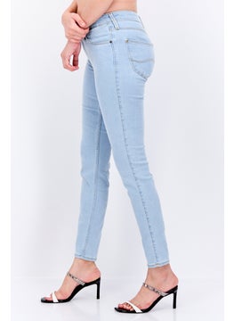LEE Women Regular Fit Plain Stretchable Straight Leg Denim, Blue  - Image 2