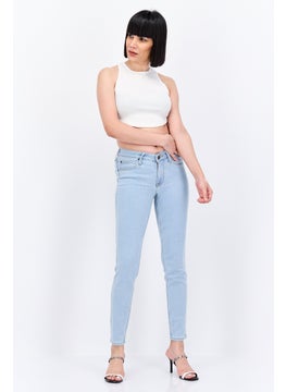 LEE Women Regular Fit Plain Stretchable Straight Leg Denim, Blue  - Image 3