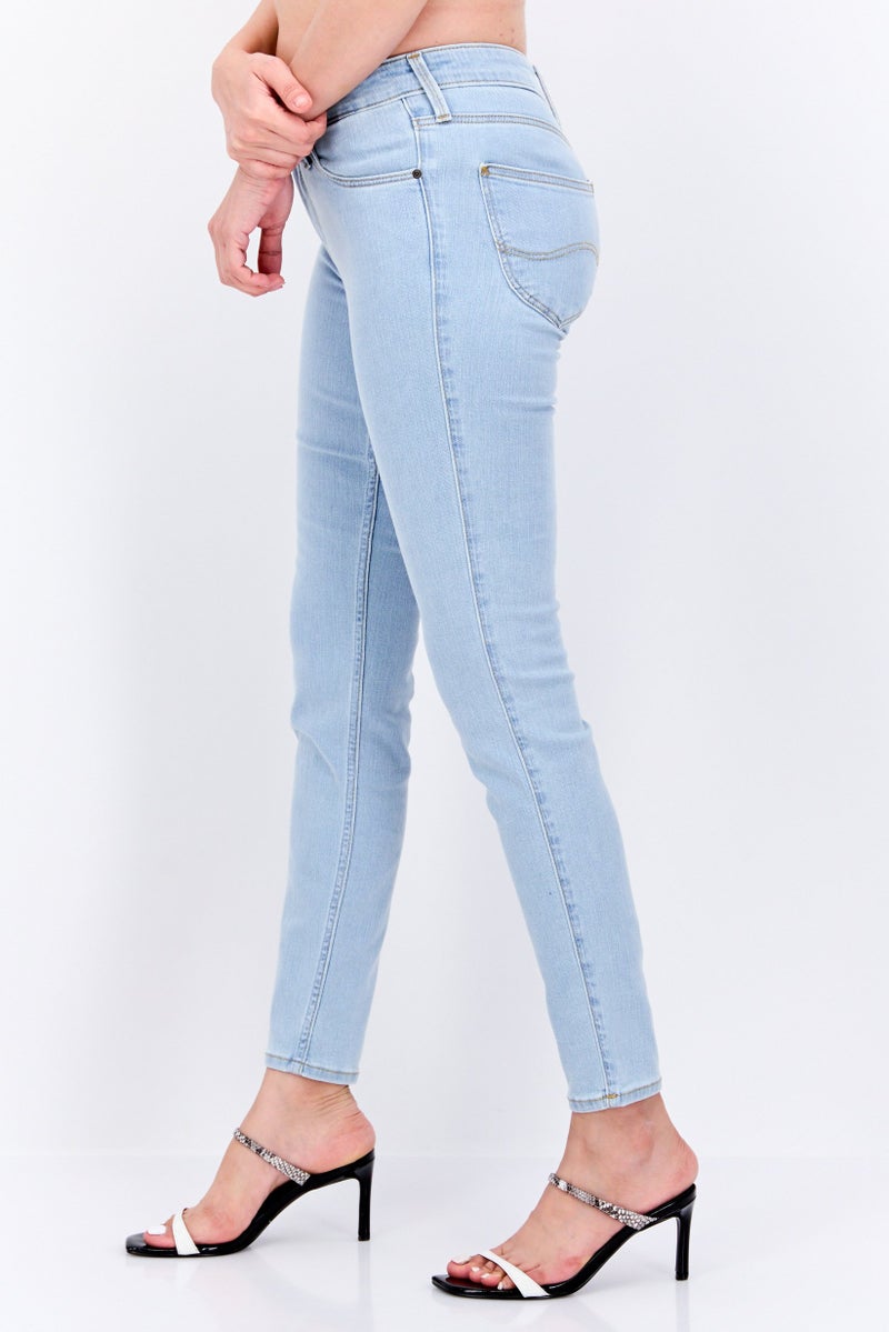 LEE Women Regular Fit Plain Stretchable Straight Leg Denim, Blue - Image 2