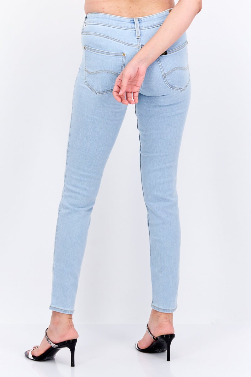 LEE Women Regular Fit Plain Stretchable Straight Leg Denim, Blue - Image 4