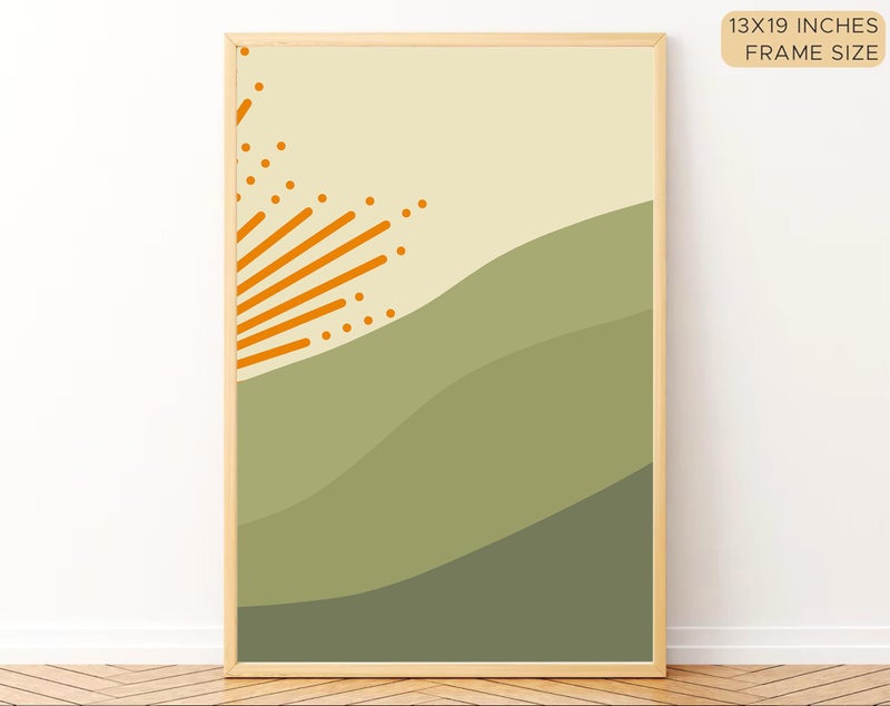 Gamya Boho wall Art Paintings Modern Art Framed Wall Painting for Living Room Bedroom - Wall Posters | Paintings with Frame Set of 3 (14x18 Inches) (Sun Rise) - Image 4