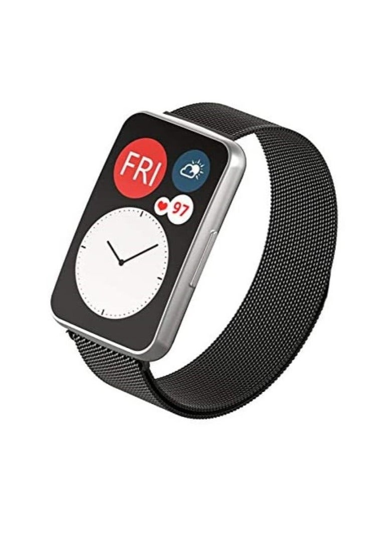 Black Milanese Magnetic Bracelet Replacement Band Strap Wrist for Huawei Watch