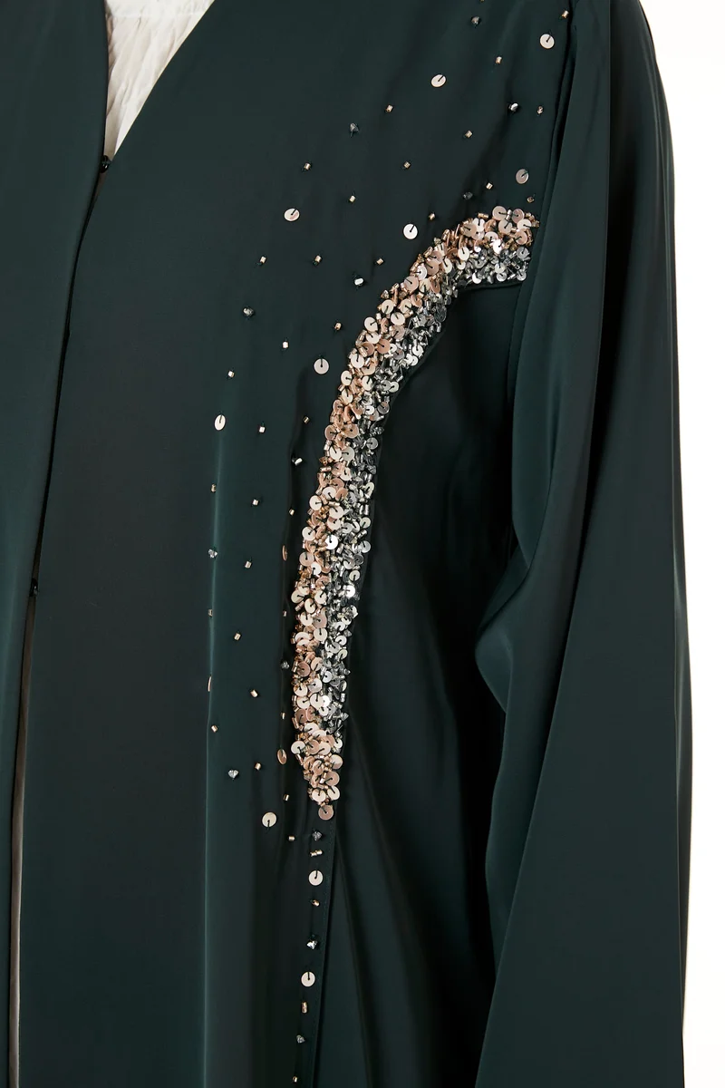 Moistreet  Embellished V-Neck Abaya for Women | Best Price UAE