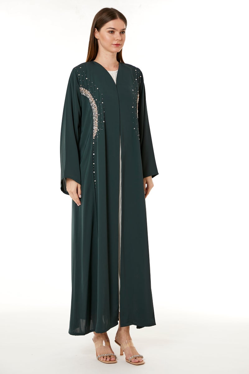 مويستريت عباية مزينة بياقة على شكل حرف - Image 2