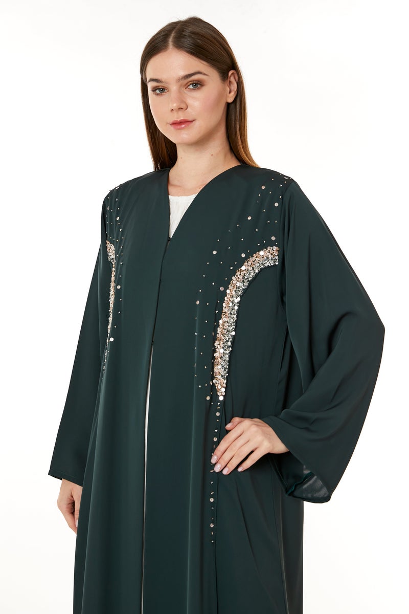مويستريت عباية مزينة بياقة على شكل حرف - Image 4