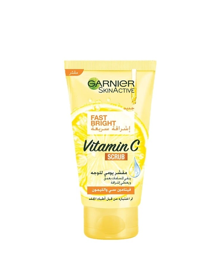 Garnier SkinActive Fast Bright Vitamin C & Lemon Daily Face Scrub for Radiant Skin