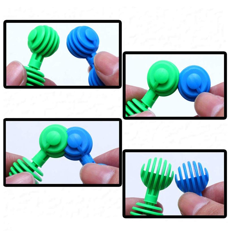 RAINBOW TOYFROG لعبة ضفدع قوس قزح ستار فليكس لبناء الألعاب - 70 قطعة توصيل للأطفال مع حقيبة - ألعاب STEM لمرحلة رياض الأطفال وألعاب الطاولة للأطفال - قطع بناء مفتوحة للأطفال من الأولاد والبنات من عمر 3 سنوات وما فوق - Image 5